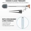 imageSetSail Silicone Toilet Bowl Brush and Holder Automatic Toilet Brushes for Bathroom with Holder Ventilated Toilet Cleaner Brush for Toilet Scrubber Cleaning  GreyWhite  Grey
