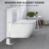 imageSetSail Silicone Toilet Bowl Brush and Holder Automatic Toilet Brushes for Bathroom with Holder Ventilated Toilet Cleaner Brush for Toilet Scrubber Cleaning  GreyWhite  Grey