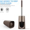 imageSetSail Toilet Brush Compact Size Toilet Bowl Brush and Holder Toilet Brushes for Bathroom with Stainless Steel Handle Toilet Cleaner Brush with Durable Scrubbing Bristles SplashProofBrown