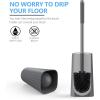 imageSetSail Toilet Brush Compact Size Toilet Bowl Brush and Holder Toilet Brushes for Bathroom with Stainless Steel Handle Toilet Cleaner Brush with Durable Scrubbing Bristles SplashProofGray
