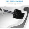 imageSetSail Toilet Brush Compact Size Toilet Bowl Brush and Holder Toilet Brushes for Bathroom with Stainless Steel Handle Toilet Cleaner Brush with Durable Scrubbing Bristles SplashProofGray