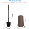 imageSetSail Toilet Brush Compact Size Toilet Bowl Brush and Holder Toilet Brushes for Bathroom with Stainless Steel Handle Toilet Cleaner Brush with Durable Scrubbing Bristles SplashProofBrown