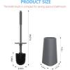 imageSetSail Toilet Brush Compact Size Toilet Bowl Brush and Holder Toilet Brushes for Bathroom with Stainless Steel Handle Toilet Cleaner Brush with Durable Scrubbing Bristles SplashProofGray