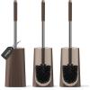 imageSetSail Toilet Brush Compact Size Toilet Bowl Brush and Holder Toilet Brushes for Bathroom with Stainless Steel Handle Toilet Cleaner Brush with Durable Scrubbing Bristles SplashProofBrown