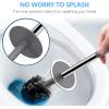 imageSetSail Toilet Brush Compact Size Toilet Bowl Brush and Holder Toilet Brushes for Bathroom with Stainless Steel Handle Toilet Cleaner Brush with Durable Scrubbing Bristles SplashProofGray