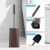 imageSetSail Toilet Brush Compact Size Toilet Bowl Brush and Holder Toilet Brushes for Bathroom with Stainless Steel Handle Toilet Cleaner Brush with Durable Scrubbing Bristles SplashProofBrown
