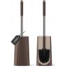 imageSetSail Toilet Brush Compact Size Toilet Bowl Brush and Holder Toilet Brushes for Bathroom with Stainless Steel Handle Toilet Cleaner Brush with Durable Scrubbing Bristles SplashProofBrown