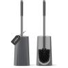 imageSetSail Toilet Brush Compact Size Toilet Bowl Brush and Holder Toilet Brushes for Bathroom with Stainless Steel Handle Toilet Cleaner Brush with Durable Scrubbing Bristles SplashProofGray