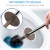 imageSetSail Toilet Brush Compact Size Toilet Bowl Brush and Holder Toilet Brushes for Bathroom with Stainless Steel Handle Toilet Cleaner Brush with Durable Scrubbing Bristles SplashProofBrown
