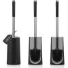 imageSetSail Toilet Brush Compact Size Toilet Bowl Brush and Holder Toilet Brushes for Bathroom with Stainless Steel Handle Toilet Cleaner Brush with Durable Scrubbing Bristles SplashProofBlack