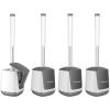 imageSetSail Toilet Brush and Holder 4 Pack Self Closing Lid Toilet Bowl Brushes Holder Extra Long Handle Ventilated Toilet Brush Set for Bathroom Cleaning Nylon Bristles GreyWhite  Grey