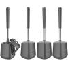 imageSetSail Toilet Brush and Holder 4 Pack Self Closing Lid Toilet Bowl Brushes Holder Extra Long Handle Ventilated Toilet Brush Set for Bathroom Cleaning Nylon Bristles GreyGray