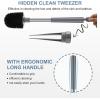 imageSetSail Toilet Brush and Holder 4 Pack Self Closing Lid Toilet Bowl Brushes Holder Extra Long Handle Ventilated Toilet Brush Set for Bathroom Cleaning Nylon Bristles GreyGray
