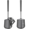 imageSetSail Toilet Brush and Holder 4 Pack Self Closing Lid Toilet Bowl Brushes Holder Extra Long Handle Ventilated Toilet Brush Set for Bathroom Cleaning Nylon Bristles GreyGray