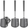 imageSetSail Toilet Brush and Holder 4 Pack Self Closing Lid Toilet Bowl Brushes Holder Extra Long Handle Ventilated Toilet Brush Set for Bathroom Cleaning Nylon Bristles GreyGray
