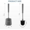 imageSetSail Toilet Brush and Holder 4 Pack Self Closing Lid Toilet Bowl Brushes Holder Extra Long Handle Ventilated Toilet Brush Set for Bathroom Cleaning Nylon Bristles GreyGray