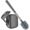 imageSetSail Silicone Toilet Bowl Brush and Holder Automatic Toilet Brushes for Bathroom with Holder Ventilated Toilet Cleaner Brush for Toilet Scrubber Cleaning  GreyGray