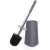 imageSetSail Toilet Brush Compact Size Toilet Bowl Brush and Holder Toilet Brushes for Bathroom with Stainless Steel Handle Toilet Cleaner Brush with Durable Scrubbing Bristles SplashProofGray