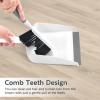 imageSetSail Mini Broom and Dustpan Set Portable Cleaning Brush and Dustpan Combo Nesting SnapOn Handheld Dust Pan and Brush Set Small Brush Dustpan for Kitchen Desktop Pet Floor Sofa Grey White