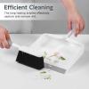 imageSetSail Mini Broom and Dustpan Set Portable Cleaning Brush and Dustpan Combo Nesting SnapOn Handheld Dust Pan and Brush Set Small Brush Dustpan for Kitchen Desktop Pet Floor Sofa Grey White