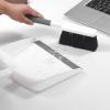 imageSetSail Mini Broom and Dustpan Set Portable Cleaning Brush and Dustpan Combo Nesting SnapOn Handheld Dust Pan and Brush Set Small Brush Dustpan for Kitchen Desktop Pet Floor Sofa Grey White