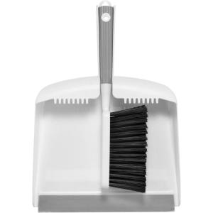 imageSetSail Mini Broom and Dustpan Set Portable Cleaning Brush and Dustpan Combo Nesting SnapOn Handheld Dust Pan and Brush Set Small Brush Dustpan for Kitchen Desktop Pet Floor Sofa Grey White